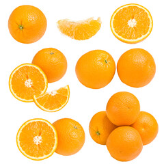 Set of fresh oranges