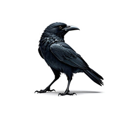 Fototapeta premium A black raven on a white background