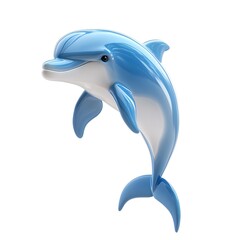 Fototapeta premium Dolphin jumping joyfully ocean animal sculpture bright environment