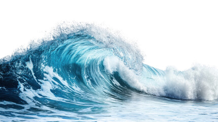 Blue ocean wave, transparent background