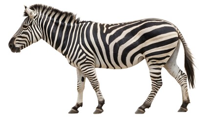 Fototapeta premium Zebra with transparent background, detailed and high-resolution PNG of a zebra for graphic design and digital projects
