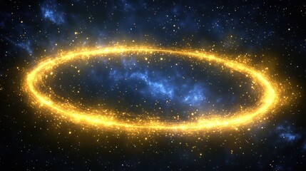 Obraz premium Glowing cosmic ring in nebula.