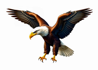 Fototapeta premium Bald eagle on a white background