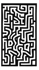 Abstract black and white maze design.