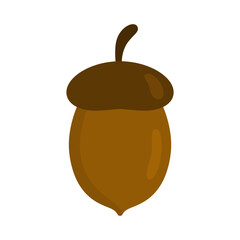 acorn oak tree fruit flat design vector illustration.