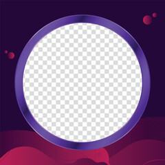 Twibbon Vibrant Purple Frame Design with Transparent Center on Gradient Background
