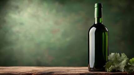 Fototapeta premium A bottle of wine sitting on top of a wooden table