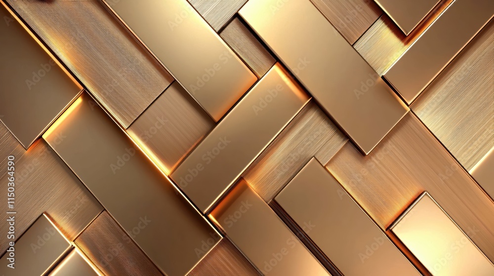 Aufkleber elegant metallic abstract texture with warm glow and lines