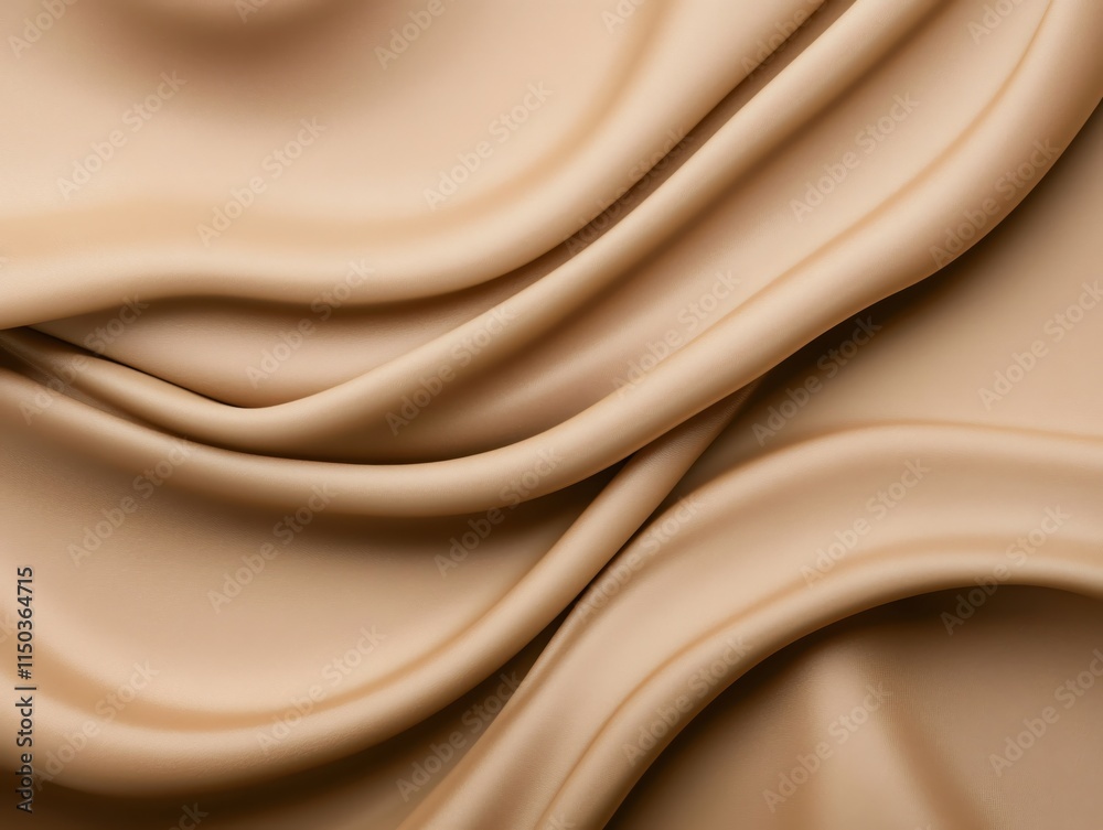 Poster elegant and smooth fabric texture with graceful waves in soft beige tones