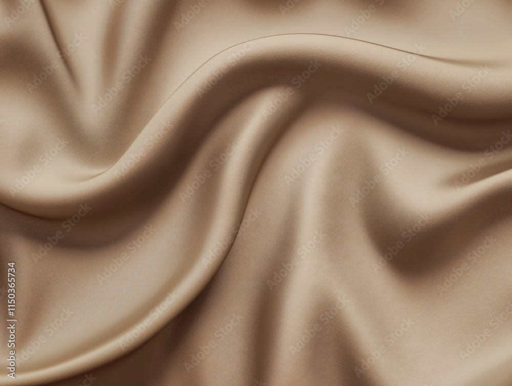 Poster Soft Beige Fabric Texture with Elegant Drapery and Smooth Surface for Design Projects