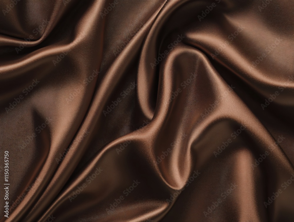 Poster soft and luxurious brown satin fabric with gentle draping and elegant texture
