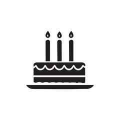 Cake doodle layers icon, Vector illustration cake and candel hand-drawn style isolated on white background.