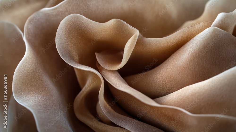 Poster Close-Up View of Soft Beige Petals Creating Curves and Textures in Natural Light