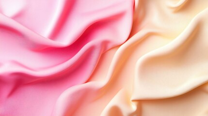 Obraz premium Soft Silk Fabric Draped in Gradient Shades of Pink and Cream
