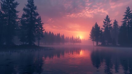 Fototapeta premium Lakes are serene and vital features of the natural world, often celebrated for their beauty and ecological importance. These bodies of water, ranging in size from small ponds to vast freshwater seas, 