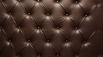 Naklejka premium Luxurious Brown Leather Upholstery with Button Tufting and Rich Texture Detail