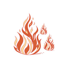 Fire flames clipart vector illustration 