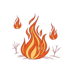 Fire flames clipart vector illustration 