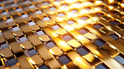 Obraz premium Shimmering Golden Metallic Texture with Reflections and Light Play