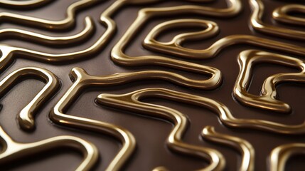 Intricate Metallic Surface with Wavy Lines and Reflections for Modern Design Inspiration