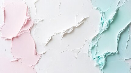 Pastel pink, white, and blue textured background.
