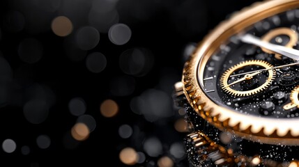 Fototapeta premium A close up of a watch on a black background