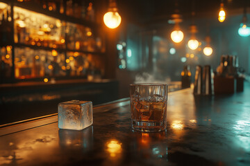 Edles Getränk auf einer Theke in einer stilvollen Bar

