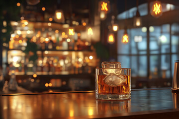 Edles Getr&auml;nk auf einer Theke in einer stilvollen Bar

