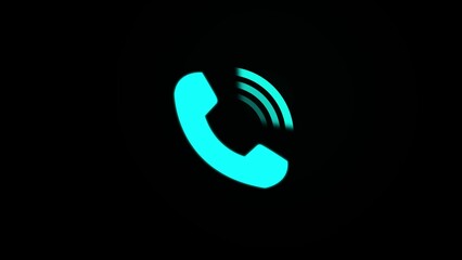 Phone Calling icon with radio wave signal illustrations.