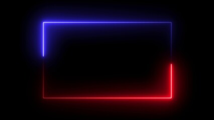Neon glowing rectangle icon illustrations, neon square icon