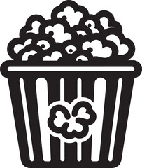 Classic Popcorn Bucket Silhouette with Simple Design