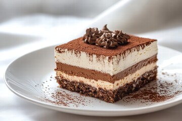 decadent dessert using oil paint strokes in mocha mousse colors