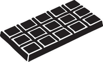 Chocolate silhouette vector art illustration. Black and white chocolate bar vector illustration.