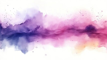 Abstract watercolor wash background with purple, pink, and orange hues.