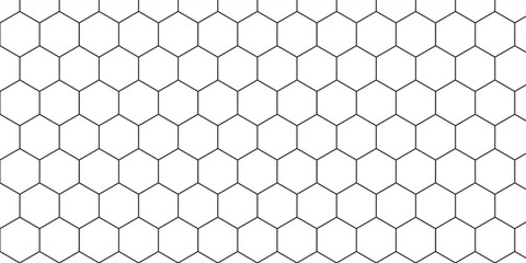 Fototapeta premium Hexagon seamless pattern. Honeycomb shape geometric background. Orange grid abstract ornament.