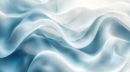Obraz premium Abstract blue and white flowing silk waves with textured patterns