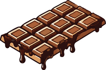 Chocolate vector art illustration. chocolate bar vector illustration.