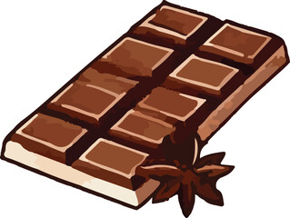 Chocolate vector art illustration. chocolate bar vector illustration.
