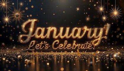 Let's Celebrate! - 3D Text with Festive Design