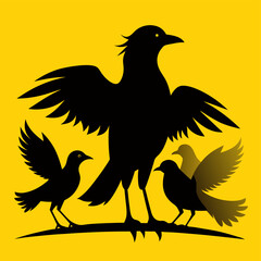 Fototapeta premium birds on a branch