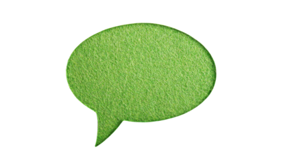 Green speech bubble, transparent background