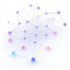 Vibrant Geometric Network Structure With Interconnected Spheres Illustrating Complex Relationships and Data Connections in a Digital Environment