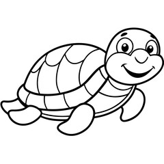 A small turtle line art illustration