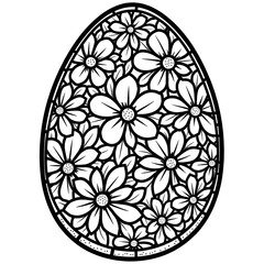  Easter Egg Decorated with Delicate Daisy Pattern