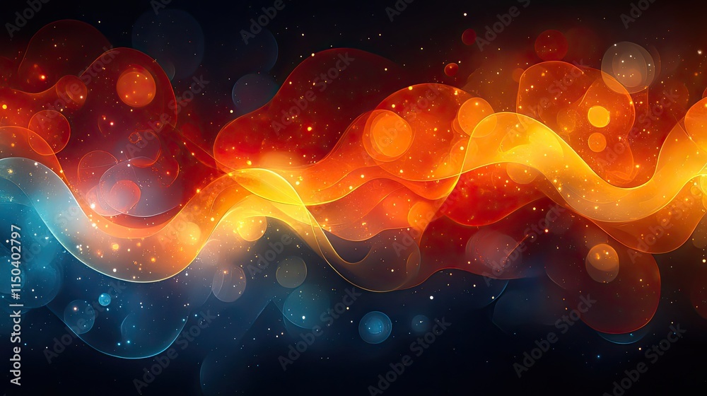 Wall mural futuristic retro art illustration with circles and shapes, creating a vibrant artistic visual with r