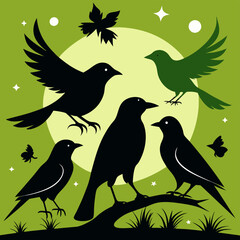 birds on a branch
