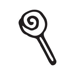 lollipop, candy on a stick linear illustration, icon