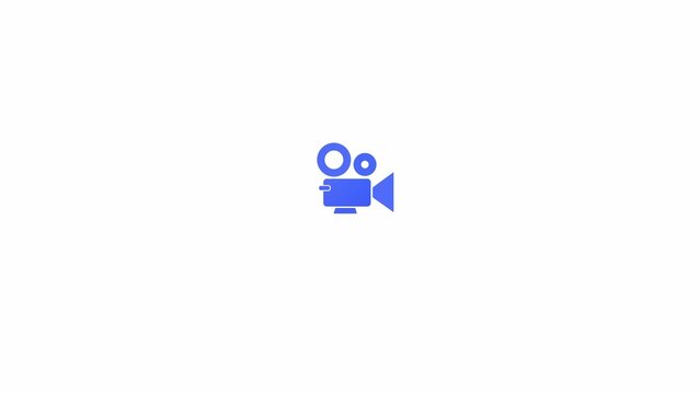 Movie video recording camera, video recoding camera for film making illustration background.