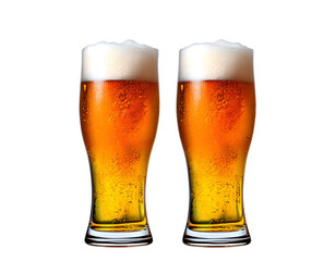 glass of beer isolated on white