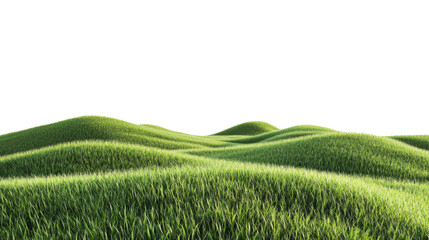 Green meadow landscape, transparent background